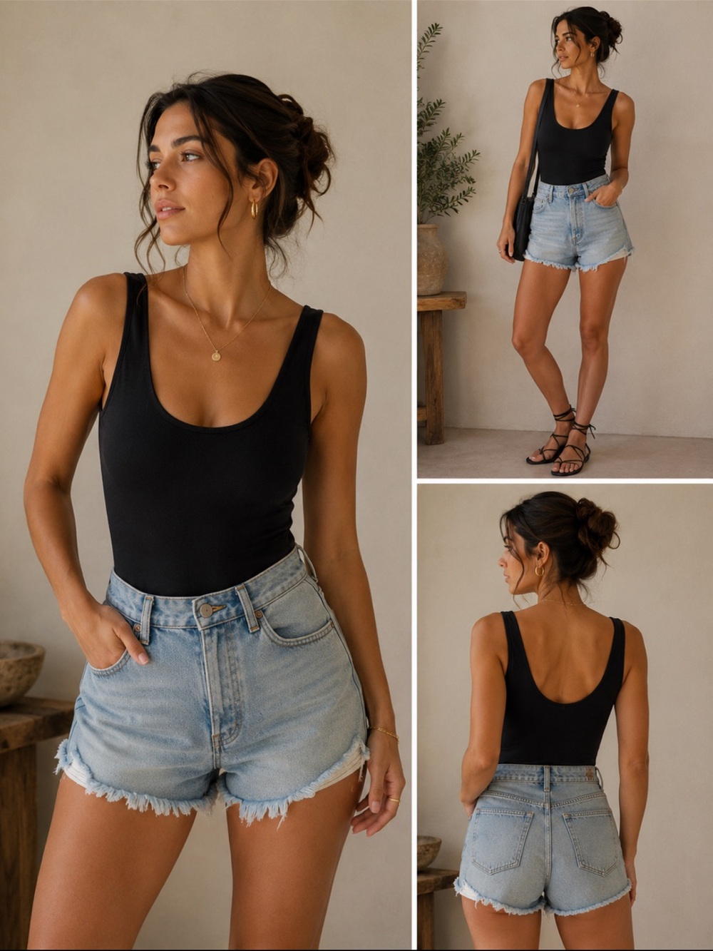 Forever 21 Black Scoop Neck Bodysuit